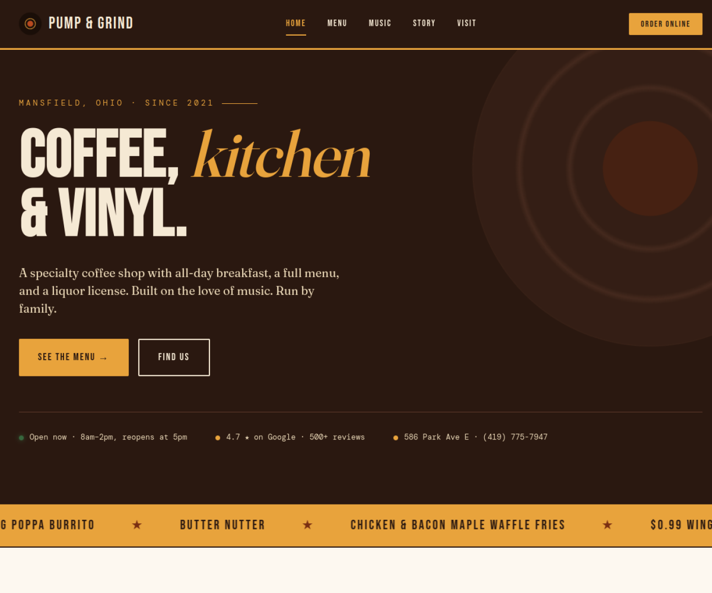 Pump & Grind website